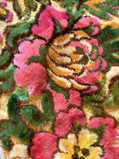 Vintage Italian Cut Velvet Coverlet Bedspread 96x83 Very Colorful  picture