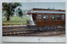 ca 1900s RR Postcard NY to Buffalo Lackawanna Ltd Daylight Flyer Train Rear End picture