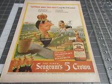 1943 Seagram's 5 Crown Whiskey Lettuce Beet The Axis WWII Era Color Print Ad picture