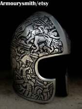 12 Gauge Medieval Barbute Barbuta Helmet Fully Handmader Knight Warrior Helmet picture