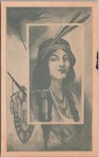1909 Native Americana Postcard Indian Girl, Artist's Drawing - PARKER, SD Cancel picture
