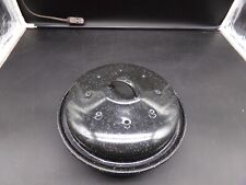 Vintage Black Enamel Granite Round Roasting Lidded Pan-10