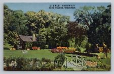 Little Norway Blue Mounds Wisconsin Vintage Unposted Linen Postcard picture