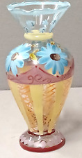 Tracy Porter Hand Painted Glass Bud Vases Floral Pattern 6 1/2