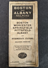 Antique 1922 Boston and Albany Railroad Timetable Intermediate Stations Branches picture