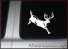 Whitetail Deer Decal Sticker Archery Big Buck Leaping Truck Window Hunting 2 pk picture