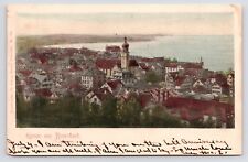 1900s~Rorschach Switzerland~Aerial View~Downtown~Lake Constance~VTG Postcard picture