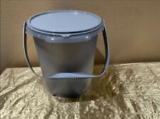 New UNIQUE Beautiful Tall Round Tupperware Bucket/Container 8.5L Silver Color picture