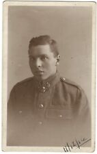 1916 RPPC Photo Postcard of a Young English Soldier ww1 London picture