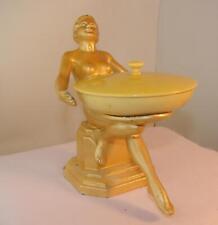 Art Deco FrankArt Nuart Style Pale Gilded Nude Lady Holding Trinket Dish Ash Tra picture