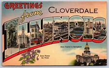 Cloverdale Illinois~Capitol~Statue~Chicago~Violet~State Large Letter Linen picture
