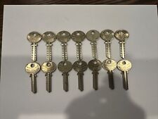 Lot o 14 NOS Vintage Independent Lock Co Key Blanks Uncut From A Rare A1 picture