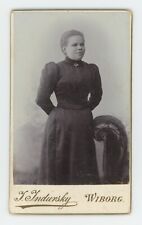 Antique CDV Circa 1870s Woman in Beautiful Dress Red Backing Wiborg, Russia picture