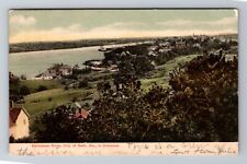 Bath ME-Maine, Kennebec River, Aerial, Antique, Vintage c1916 Souvenir Postcard picture