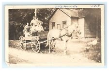 1917 Ulsterville NY Family Portrait Horse Wagon Snap Shot View picture
