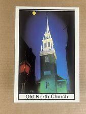 Postcard Boston MA Massachusetts Old North Church Night Moon Vintage PC picture