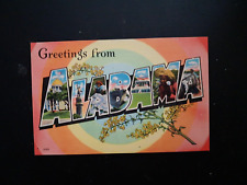 Postcard Greetings from Alabama Large Letter Linen picture
