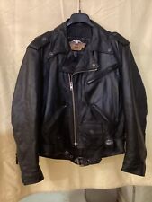 HARLEY DAVIDSON MENS LEATHER JACKET SIZE LARGE CAD03402. MADE IN USA picture
