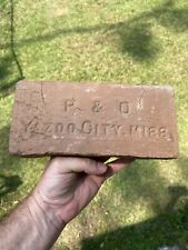 ANTIQUE 1800'S SALVAGED P & O YAZOO CITY MISSISSIPPI BRICK PUGH & QUEKEMEYER picture