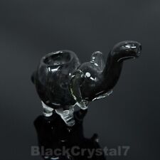 3 inch Handmade Mini Animal Solid Black Elephant Tobacco Smoking Bowl Pipes picture