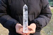 520g Natural clear quartz Obelisk Quartz Crystal Point Wand healing gem WA576 picture