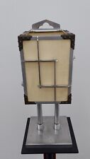 Antique Yoshida Seisakusho Japanese Art Deco Aluminum Table Lamp & Box Shade picture