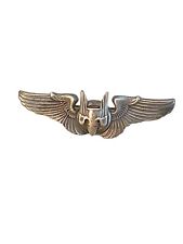 Vintage WW2 Military Aircraft Gunner Wings Sterling Silver Pin 3” Long picture