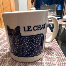 VINTAGE 1978 Le CHAT TAYLOR & Ng BLUE CAT COFFEE CUP MUG WITH MOUSE, YARN picture