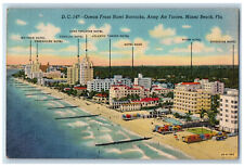 c1940's Ocean Front Hotel Barracks Army Air Forces Miami Beach FL Postcard picture