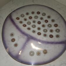 MCM vintage Tray Reflective Glass Purple Gold Turquoise 14