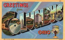 Columbus Ohio OH, Greetings From State Capital, Big Letters, Vintage Postcard picture