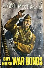 WWII Army Soldier War Bonds Advertising Postcard 1943 picture