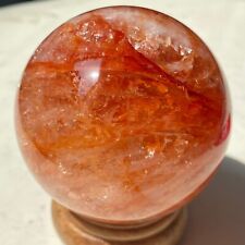 1.11LB TOP Natural Red Glue Flower Quartz Crystal Ball Reiki Energy Healing R18 picture