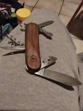 VICTORINOX SWISS MADE DELEMONT MARKED WOOD FOLDING KNIFE picture