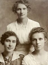 Antique Sepia Studio Photograph Beautiful Young Annis Sisters, Algona, IA picture