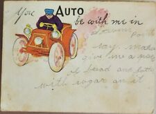 1906 Funny Postcard You Auto Be with Me Antique Car Franklin 1902 series stamp  picture