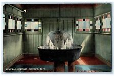 c1910 Mineral Springs Interior Fountain Geneva New York Vintage Antique Postcard picture