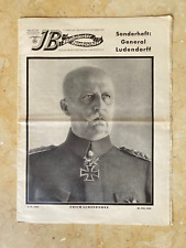 WW1 GERMAN GENERAL and FREIKORPS LEADER ERICH LUDENDORFF MEMORIAL NEWSPAPER 1937 picture