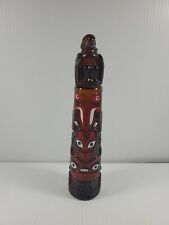 Vintage Avon “Totem Pole” Decanter In Brown Glass With Red Highlights picture