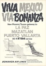 1968 BONANZA Airlines PRINT AD airways advert Douglas DC-9 FUNJETS Hughes DELTA picture