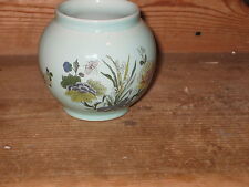 COLLECTIBLE  PRETTY ADAMS CALYX  WARE MING JADE  FLOWERS  VASE APPROX 8CM  HT  picture