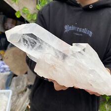 4.8lb Large Natural White Clear Quartz Crystal Cluster Raw Healing Specimen picture
