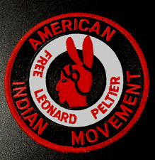 AIM AMERICAN INDIAN MOVEMENT FREE LEONARD PELTIER PATCH (NC) picture