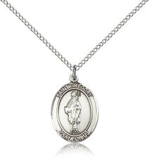Saint Gregory The Great Medal For Women - .925 Sterling Silver Necklace On 18... picture