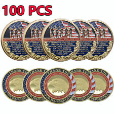 100PCS Thank You for Your Service Military Appreciation Veteran Challenge Coin picture