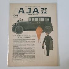 NASH MOTORS Ajax Six Car Vintage Ad picture