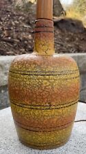 Vintage 60s Textured Ceramic Wood Pottery Lamp Mid Century Modern Lighting picture