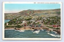 Aerial View La Jolla San Diego California Postcard Bird's Eye VTG CA Ocean Beach picture
