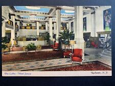 Linen Postcard Rochester NY - The Lobby of Hotel Seneca picture