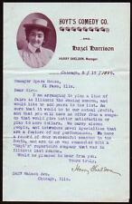 1898 Vaudeville Hoyts Comedy Co Harry Sheldon Hazel Harrison Letter Head Chicago picture